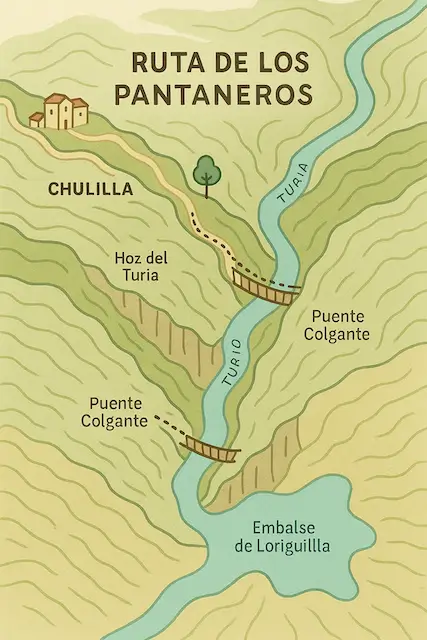 puentes-colgantes-de-Chulilla-mapa-ruta-de-los-Pantaneros